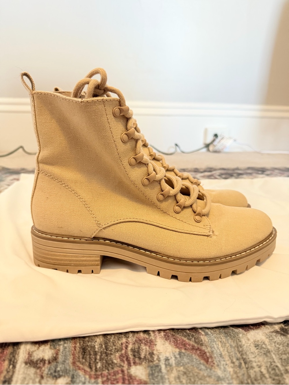 Target Tan Canvas Lace-Up Combat Boots